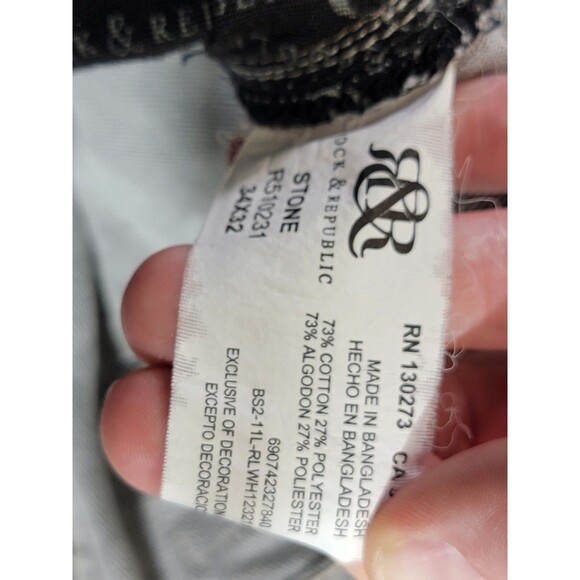 ALK Men's Size 34x32 Rock & Republic Gray Straight Leg Denim Blue Jeans Pants - Picture 15 of 16